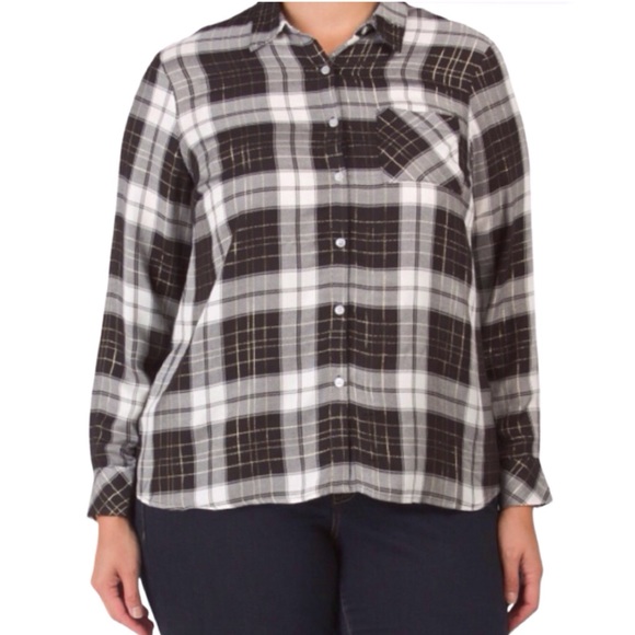 Ava James Tops - Ava James Plaid Woven Top
